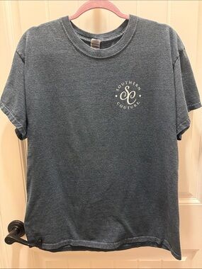 Gildan Women’s Short Sleeve Graphic Tee — Heather Blue (L)